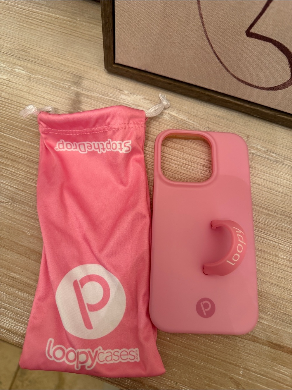 Loopy Case IPHONE 14 Pink Phone Case with Matching Pink Pouch